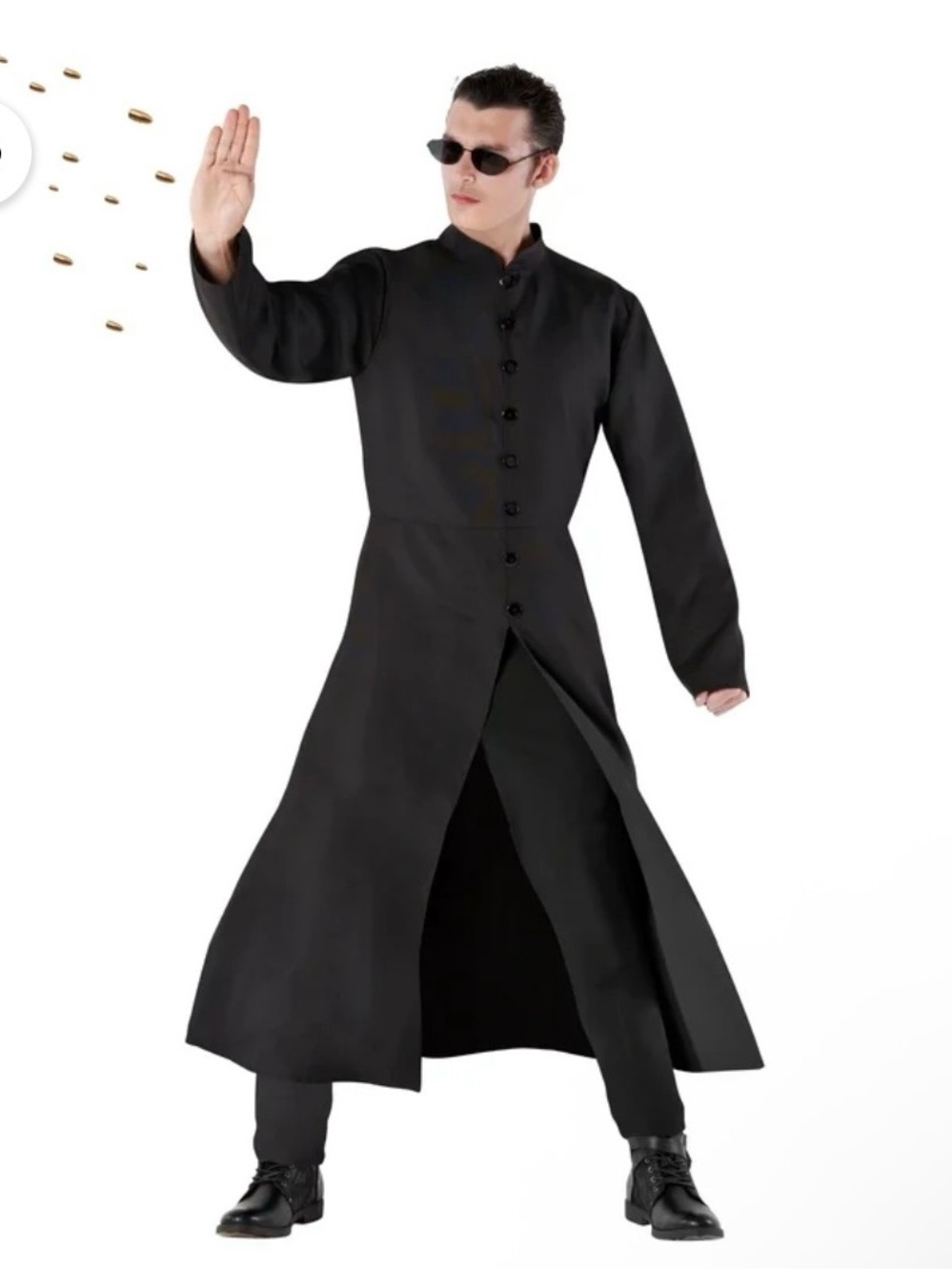 Morph Costumes SciFi Black Button-Up Long Coat Halloween Costume Cosplay Size XL